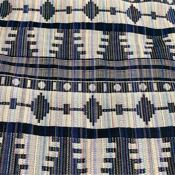 Ann Taylor Women's Pencil Skirt Blue Aztec Geometric Print Lined - Picture 2 of 12